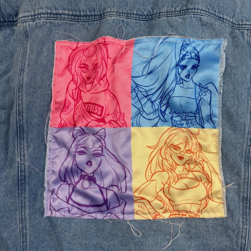 RWBY X BABS TARR Unisex Denim Hooded Jean Jacket character on back size: XLarge - Picture 8 of 11